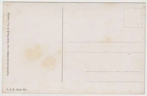 AK Der Unglücksrabe - Illustrierte Postkarte von O. Braun, Adolf Klauß & Co.