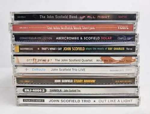 9 CDs: John Scofield - Up all Night; Solar,  What We Do, Shinola, Steady Groovin