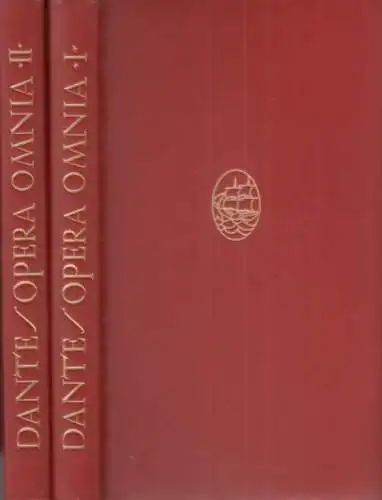 Buch: Opera Omnia, Alighieri, Dante. 2 Bände, 1921, Insel Verlag, gebraucht, gut