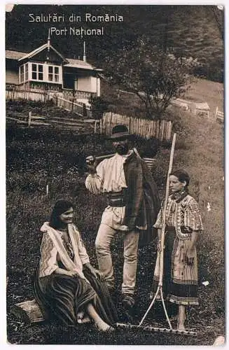 AK Salutari din Romania. Port National. Postkarte, gebraucht, gut, ungelaufen