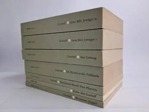 7 Bücher Jeremias Gotthelf: Anne Bäbi Jowäger I+II,Der Geltstag u.a., Diogenes