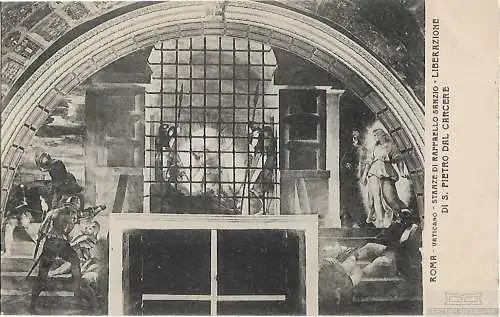 AK Roma. Vaticano. Stanze di Raffaelo Sanzio. Liberazione di S... Postkarte