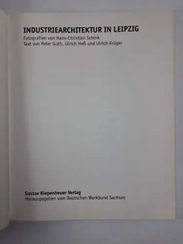 Buch: Industriearchitektur in Leipzig, Guth, Peter u.a., 1998, Kiepenheuer