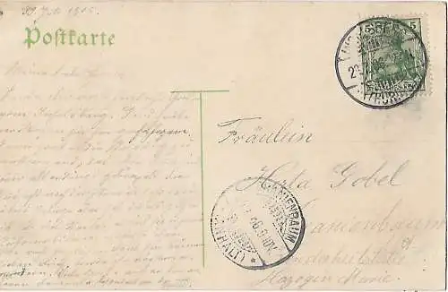 AK Gruss vom Inselberg. Hotel Gotha. ca. 1906, Postkarte. Ca. 1906
