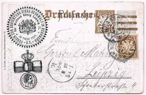 AK Verein zur Errichtung eines Denkmals in Nürnberg für Weiland König Ludwig II.