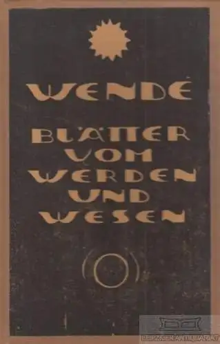 Wende. Heft 1-10, Jöde, Fritz. 1920, Freideutscher Jugendverlag, gebraucht, gut