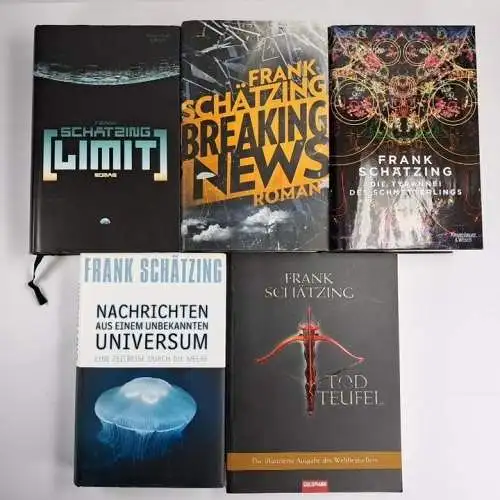 5 Bücher Frank Schätzing: Tyrannei, Breaking News, Nachriten, Limit, Tod, Teufel