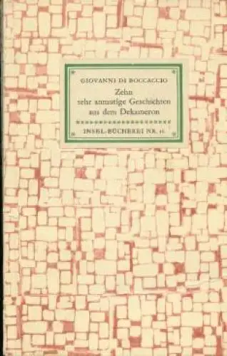 Insel-Bücherei 16, Zehn sehr anmutige Geschichten aus dem Dekameron, Boccaccio