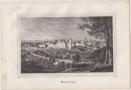 Lithografie: Eisenberg, 1836, Eduard Pietzsch & Comp, Grafik, Saxonia, Ansicht