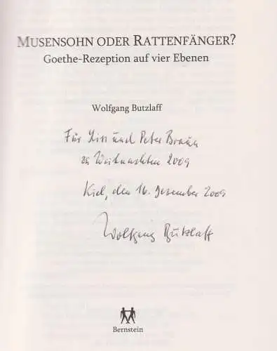 Buch: Musensohn oder Rattenfänger?, Butzlaff, Wolfgang, 2009, Bernstein