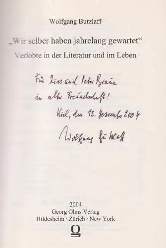 Buch: Wir selber haben jahrelang gewartet, Butzlaff, Wolfgang, 2004, Georg Olms