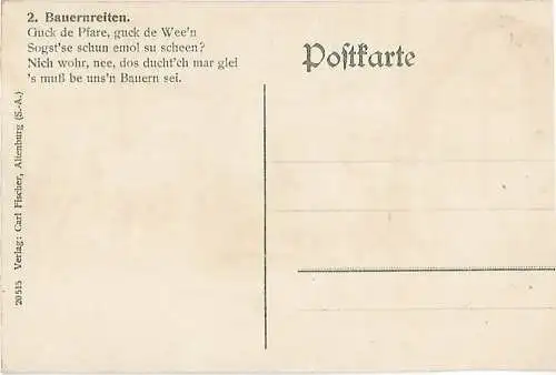 AK Bauernreiten beim Besuch Sr. Majestät d. kaisers in Altenburg... Postkarte