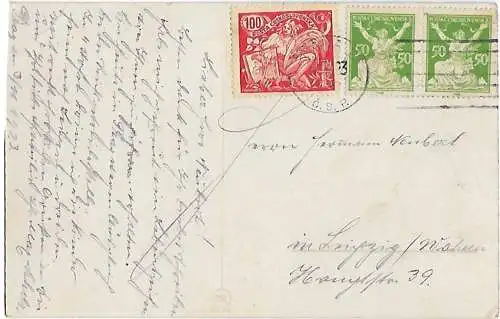AK Prag. Totalansicht. ca. 1923, Postkarte. Ca. 1923, gebraucht, gut