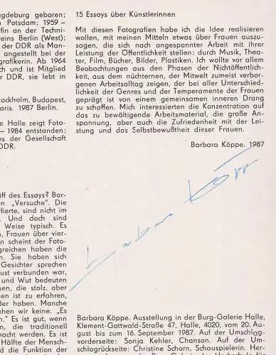 Buch: Fotografien: 15 Versuche - Frauen in künstlerischen Berufen, Köppe, 1987