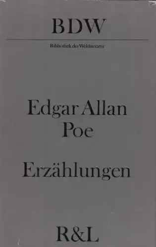 Buch: Erzählungen, Poe, Edgar Allan. Bibliothek der Weltliteratur, 1981