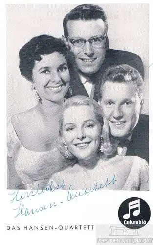 Das Hansen-Quartett. Autogrammkarte. Signiert, Autogrammkarte, Columbia