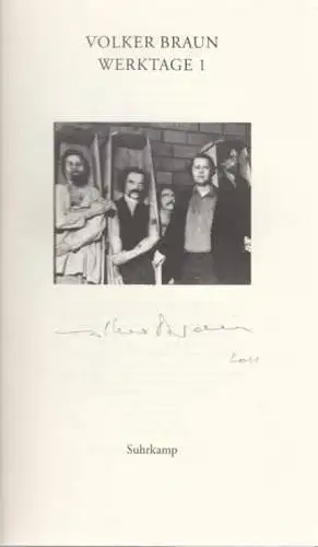 Buch: Werktage 1, Braun, Volker. 2009, Suhrkamp Verlag, gebraucht, gut