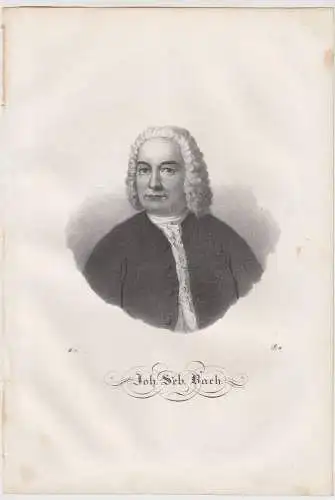 Lithografie: Joh. Seb. Bach, um 1836, Eduard Pietzsch & Comp, Portrait, Grafik