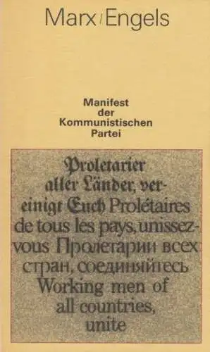 Buch: Manifest der Kommunistischen Partei, Marx, Karl / Engels, Friedrich. 1983