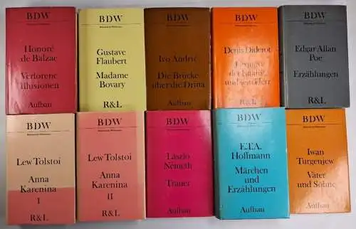 10 Bände BDW Bibliothek der Weltliteratur Aufbau, Balzac, Nemeth, Flaubert, Poe