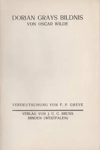 Buch: Dorian Grays Bildnis, Oscar Wilde, J. C. C. Bruns Verlag, gebraucht, gut