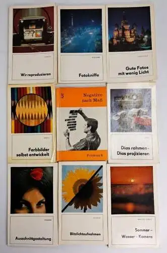 9 Hefte Fotografie Fotokinoverlag, Konvolut, Dias, Fotokniffe, Farbbilder ...