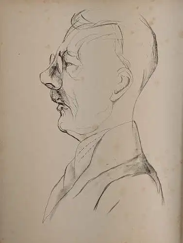 Original-Lithografie: Reichspräsident Schacht, Rudolf Grossmann, 1925, Grafik