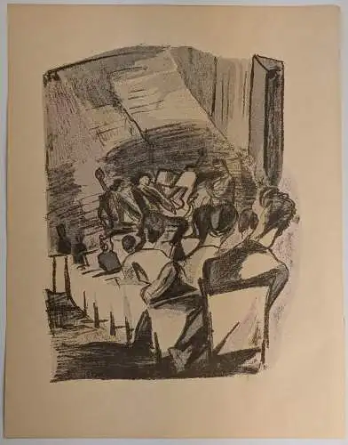 Originallithografie: Konzert, Rudolf Grossmann, Grafik, 1917, Farblithografie