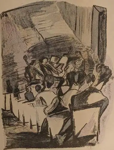Originallithografie: Konzert, Rudolf Grossmann, Grafik, 1917, Farblithografie