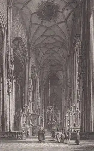 Stahlstich: Die Stephanskirche in Wien , Grafik, Ansicht, J. Alt, Deeble, 1835