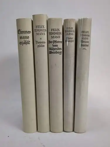 5 Bücher Felix Timmermans:  Adriaan Brouwer, Pieter Bruegel, Bauernpsalm ...