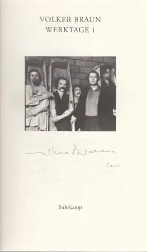 Buch: Werktage 1, Braun, Volker. 2009, Suhrkamp Verlag, gebraucht, gut