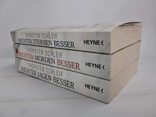 3 Bücher Thorsten Schleif: Richter jagen / morden / sterben besser, Heyne Verlag