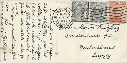 AK Roma. Foro Romano. ca. 1922, Postkarte. Ca. 1922, gebraucht, gut