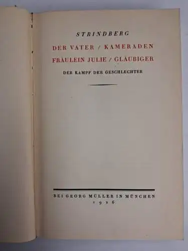 Buch: Der Vater / Kameraden / Fräulein Julie / Gläubiger. August Strindberg