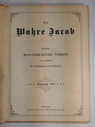 Der wahre Jacob Jahrgang 1903 Nr. 429-454, 25 Hefte, B. Heymann, Dietz Verlag
