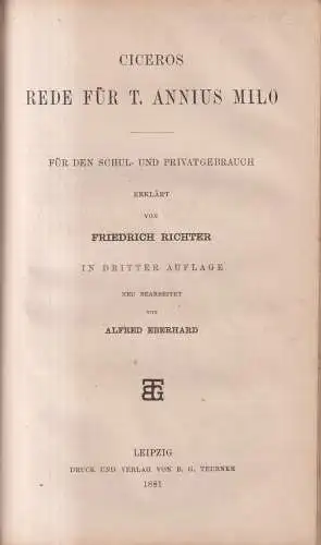 Buch: Ciceros Rede für Sex. Roscius / T. Annius Milo / Catilinarische Reden