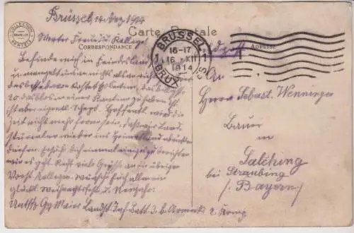 AK Bruxelles Place Royale, ca. 1914, Bertels, Postkarte, gebraucht, gut