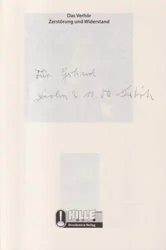 Buch: Das Verhör,  Band 1+2 + Dokumente. Johannes von Koch, 3 Bände, signiert