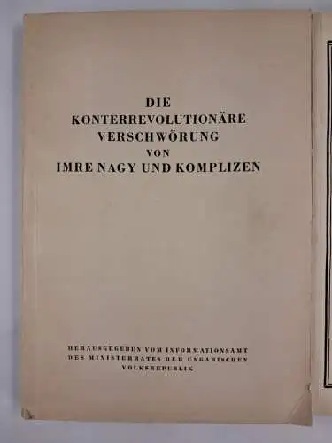3 Bände Konterrevolution Ungarn: Verschwörung von Imre Nagy, Oktober-Ereignisse