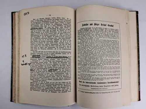 Buch Die Geschichte der Berliner Arbeiterbewegung 1-3, Bernstein, 1907, Vorwärts