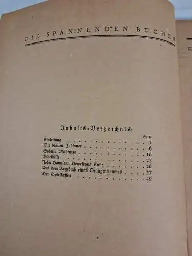 Heft: Die blauen Indianer und andere Geschichten, Hanns Heinz Ewers, 1921