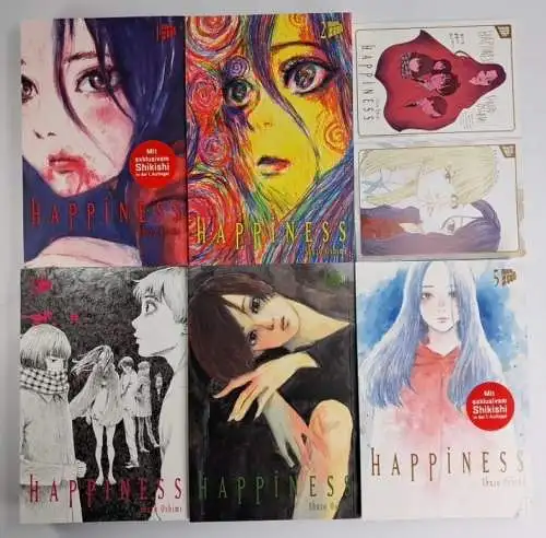 Manga: Happiness 1-5, Shuzo Oshimi, Manga Cult, mit 2 Shikishis, wie neu