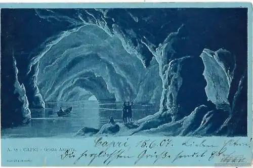 AK Capri. Grotta Azzurra. ca. 1907, Postkarte. Serien Nr, ca. 1907