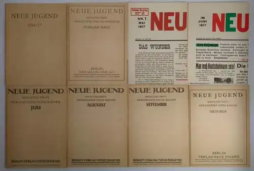 Buch: Neue Jugend 1916/17, Malik / Rütten & Loening, Nachdruck, 8 Hefte