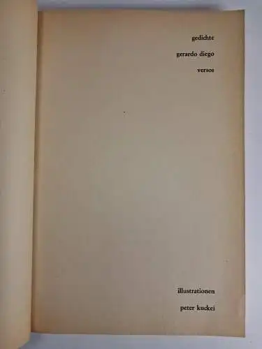 Buch: Versos, Gedichte, Gerardo Diego, 1964, Studio Neue Literatur, zweisprachig