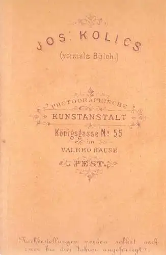 Fotografie Kolics, Pest - Portrait junger Herr mit Oberlippenbart, Fotografie