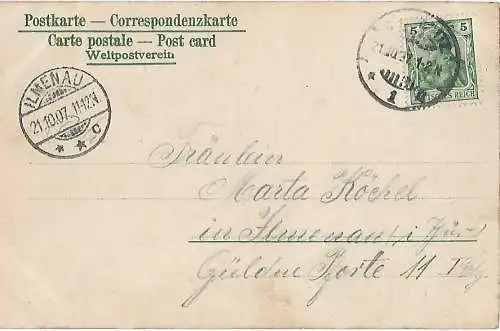 AK Gruss aus Chemnitz. ca. 1907, Postkarte. Ca. 1907, Verlag Ottmar Zieher