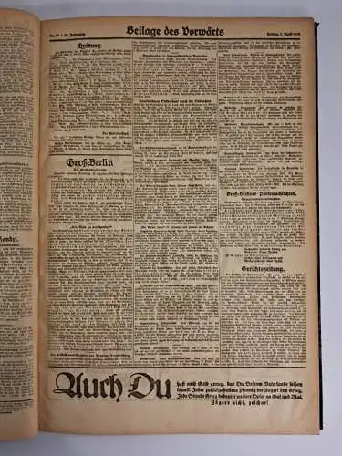 Vorwärts. Berliner Volksblatt, 35. Jahrgang 1918, Nr. 90-118, unvollständig