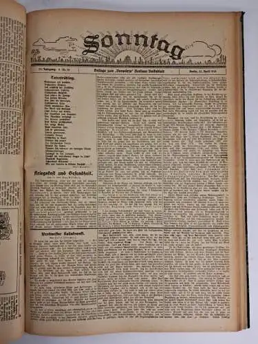 Vorwärts. Berliner Volksblatt, 35. Jahrgang 1918, Nr. 90-118, unvollständig